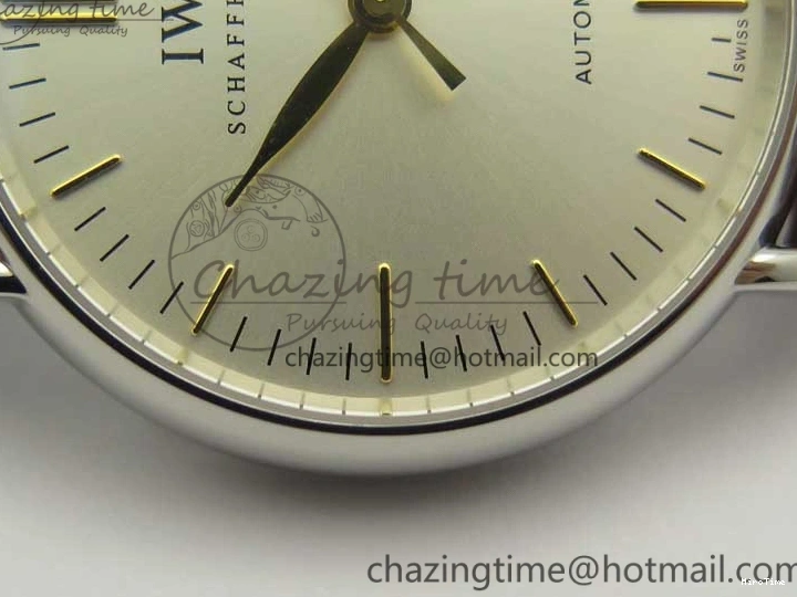 MIROTIME 0122 Portofino Automatic SS TWF 1:1 Best Edition Silver Dial Gold Markers on Brown Leather Strap A Bright 7203